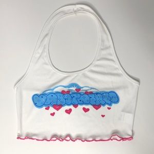 SHEIN Letter & Heart Graphic White Top